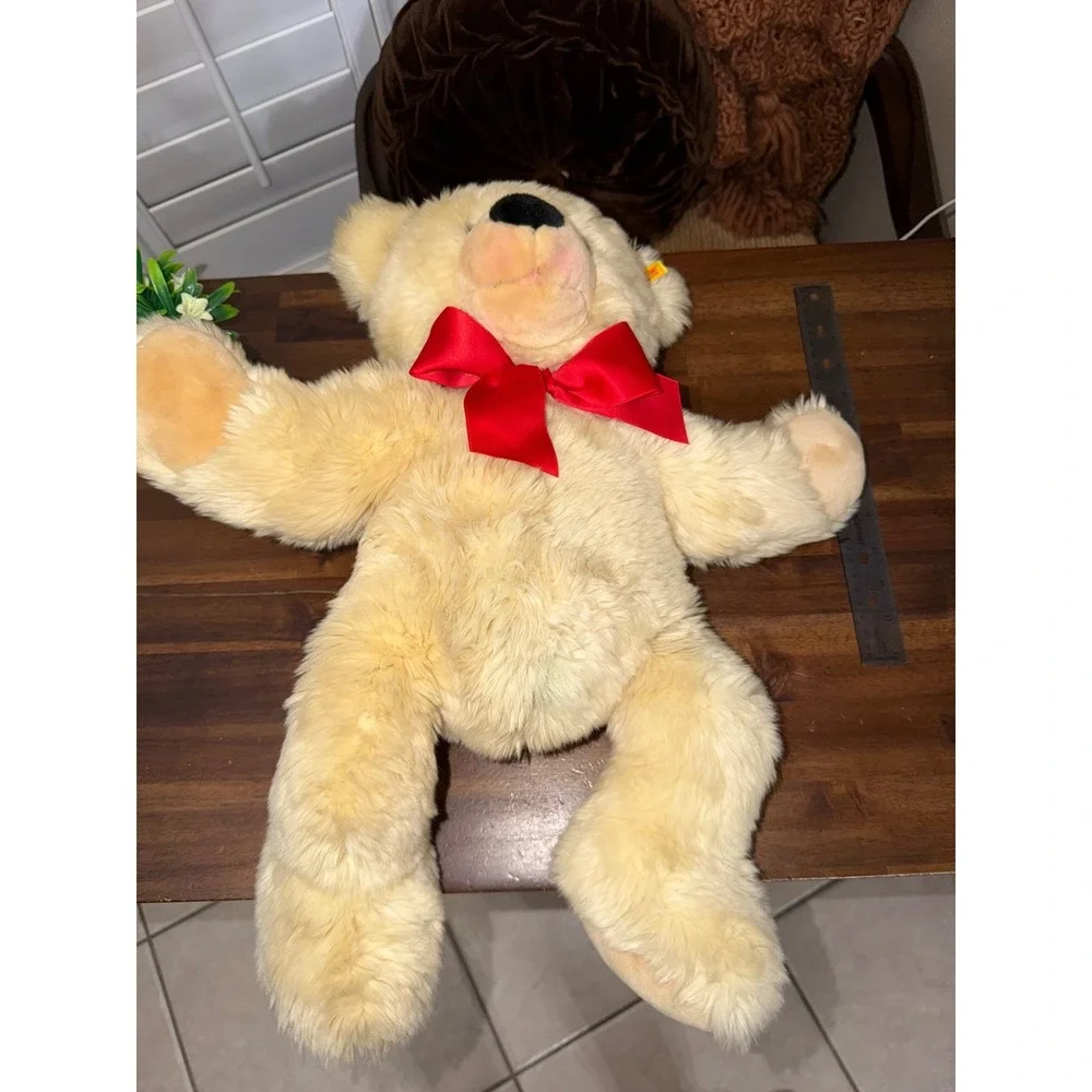 Steiff Teddy Bear Bobby Cream 24cm Ear Button Tag Stuffed Animal Plush